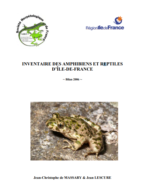 Couverture de l'Inventaire des Amphibiens et Reptiles d'Île-de-France