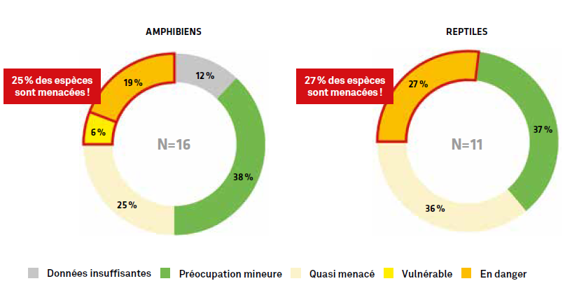 Graphes Liste rouge Amphibiens / Reptiles