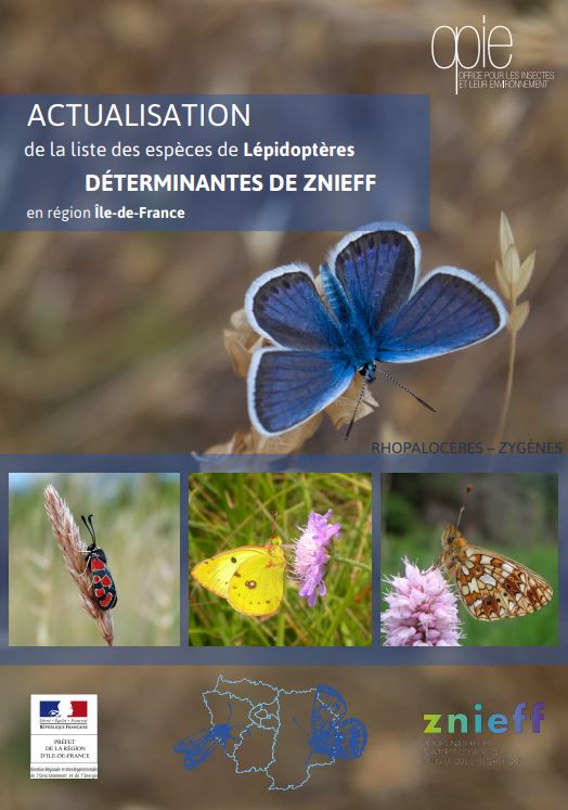 Couverture de la Liste des espèces de Lépidoptères déterminantes de ZNIEFF